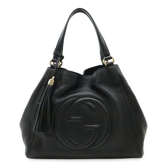 GUCCI Black Leather Shoulder Bag - Picture 1 of 8